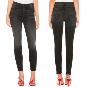 MOTHER x REVOLVE High Waisted Looker Ankle Fray in Night Hawk